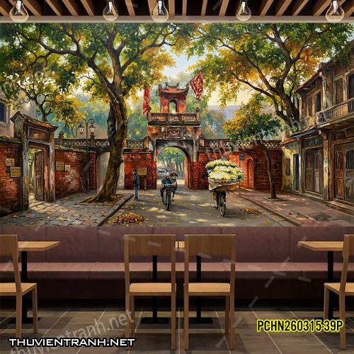 Tranh dán tường Phố cổ Hà Nội, Phố xưa - -PCHN260315-39P - Tranh tường chất lượng cao